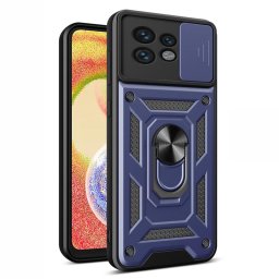 Хибриден гръб със стойка за Motorola Edge 40 Pro 5G - тъмно син