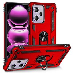 Хибриден гръб със стойка за Xiaomi Redmi Note 12 Pro 5G - червен