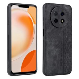 Силиконов гръб с покритие от кожа марка AZNS за Huawei nova Y91 - черен