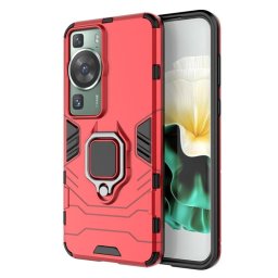 Хибриден гръб със стойка за Huawei P60 Pro - червен