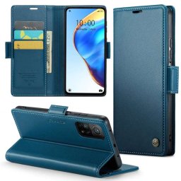 Кожен калъф страничен flip марка CASEME за Xiaomi 10T 5G/10T Pro 5G – тюркоазен