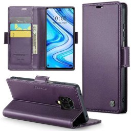 Калъф страничен flip марка CASEME за Xiaomi Redmi Note 9 Pro – лилав