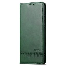 Кожен калъф страничен flip марка AZNS за Huawei P60 Pro – тъмно зелен