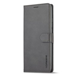 Кожен калъф тип портмоне марка LC.IMEEKE за Xiaomi Redmi Note 12 Pro 5G - сив