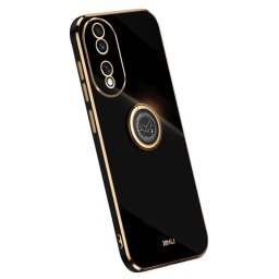 Силиконов гръб със стойка тип пръстен марка XINLI за Honor 90 - черен