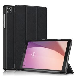 Кожен калъф със сгъващ се капак за Lenovo Tab M8 4th Gen - черен
