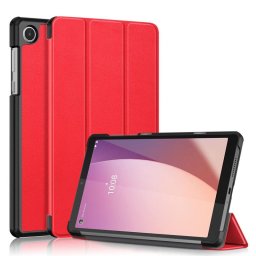Кожен калъф със сгъващ се капак за Lenovo Tab M8 4th Gen - червен