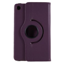 Кожен калъф за Lenovo Tab M8 4th Gen с въртяща поставка - лилав