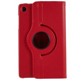 Кожен калъф за Lenovo Tab M8 4th Gen с въртяща поставка - червен