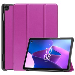 Кожен калъф със сгъващ се капак за Lenovo Tab M10 3rd Gen - лилав