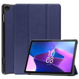 Кожен калъф със сгъващ се капак за Lenovo Tab M10 3rd Gen - тъмно син