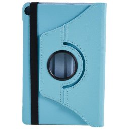 Кожен калъф за Lenovo Tab M10 3rd Gen с въртяща поставка - светло син
