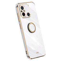 Силиконов гръб със стойка тип пръстен марка XINLI за Xiaomi Redmi 12C - бял