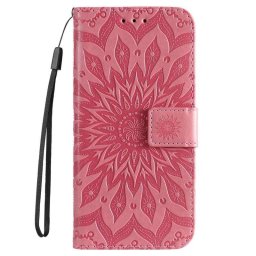 Кожен калъф тип портмоне с мандала за Nokia G42 5G - розов