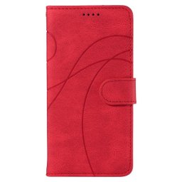 Кожен калъф тип портмоне за Honor 90 Lite 5G - червен