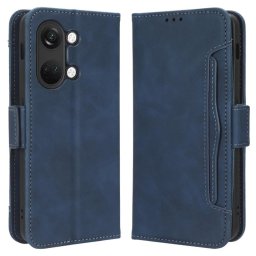 Кожен калъф тип портмоне с магнитна закопчалка за OnePlus Nord 3 5G - тъмно син