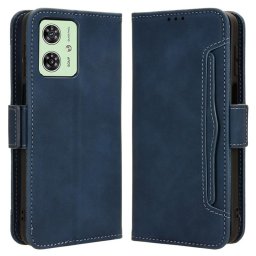 Кожен калъф тип портмоне с магнитно закопчаване за Motorola G54 5G - тъмно син