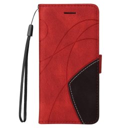Кожен калъф тип портмоне с магнитно закопчаване за Motorola G54 5G - червен