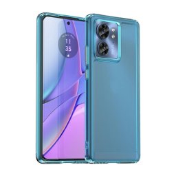 Прозрачен силиконов гръб за Motorola Edge 40 5G - син