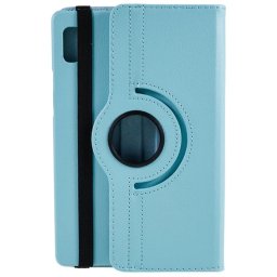 Кожен калъф за Lenovo Tab M9 с въртяща поставка - светло син