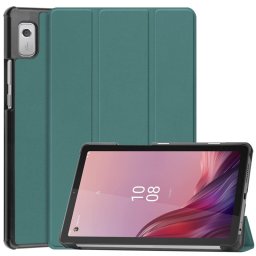Кожен калъф със сгъващ се капак за Lenovo Tab M9 - тюркоазен