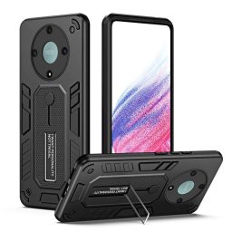 Хибриден гръб със стойка и силиконов пръстен за Honor Magic5 Lite 5G - черен