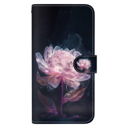 Кожен калъф тип портмоне за Honor Magic5 Lite 5G - розово цвете