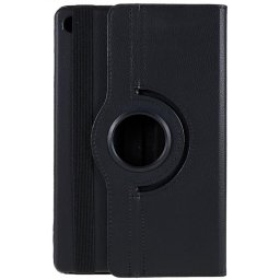 Кожен калъф за Lenovo Tab M10 Plus 3rd Gen с въртяща поставка - черен