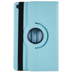 Кожен калъф за Lenovo Tab M10 Plus 3rd Gen с въртяща поставка - светло син