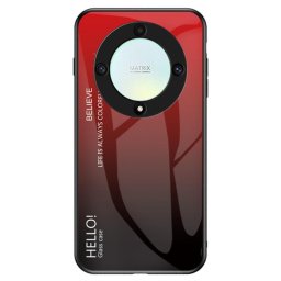 Силиконов кейс със стъклен гръб за Honor Magic5 Lite 5G - червен градиент