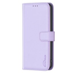 Кожен калъф тип портмоне марка BINFEN COLOR за Xiaomi Redmi 12 4G/5G - светло лилав