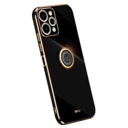 Силиконов гръб със стойка тип пръстен марка XINLI за Xiaomi Redmi 12 4G - черен