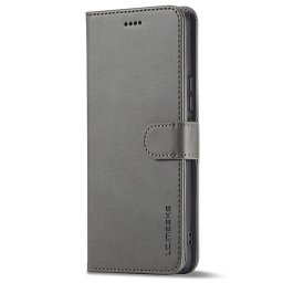 Кожен калъф страничен flip марка LC.IMEEKE за Honor 90 – сив