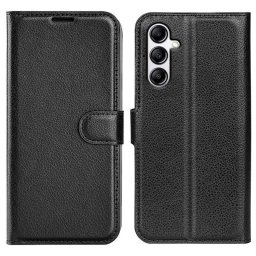 Кожен калъф тип портмоне за Samsung Galaxy S23 FE - черен
