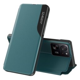 Тънък кожен калъф за Xiaomi 13T/13T Pro – зелен