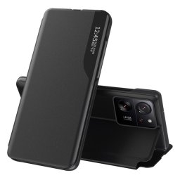 Тънък кожен калъф за Xiaomi 13T/13T Pro – черен