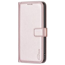 Кожен калъф тип портмоне марка BINFEN COLOR за Xiaomi 13T/13T Pro - перлено розов