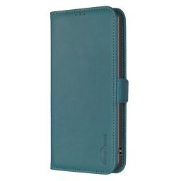 Кожен калъф тип портмоне с магнитно закопчаване марка BINFEN COLOR за Honor X6a - тюркоазен