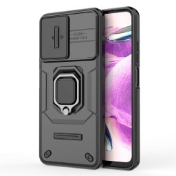 Хибриден гръб със стойка и слайдер за камера за Xiaomi Redmi Note 12S - черен