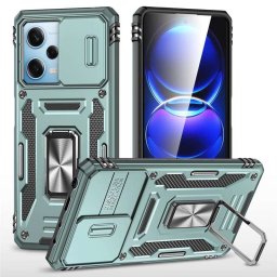 Хибриден гръб със стойка и слайдер за камера за Xiaomi Redmi Note 12 5G - зелен