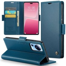 Кожен калъф страничен flip марка CASEME за Xiaomi 13 Lite – син