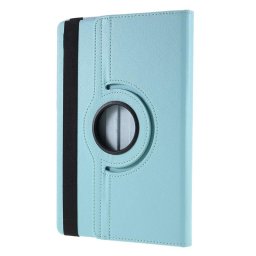 Кожен калъф за Samsung Galaxy Tab S10 Lite/S10 FE/S9FE/S9/S8/S7 с въртяща поставка - светло син