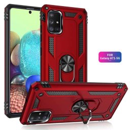 Хибриден гръб със стойка за Samsung Galaxy A71 - червен