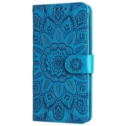 Кожен калъф тип портмоне с мандала за Honor Magic6 Lite 5G - син