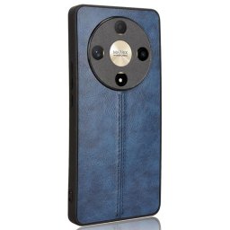 Пластмасов гръб с покритие от кожа за Honor Magic6 Lite 5G - син