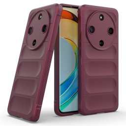 Подсилен силиконов гръб на ленти за Honor Magic6 Lite 5G - винено червен