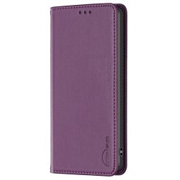 Кожен калъф тип портмоне марка BINFEN COLOR за Samsung Galaxy A05s - лилав