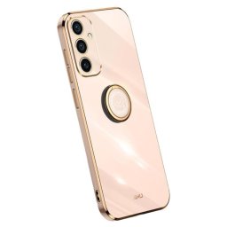 Силиконов гръб със стойка тип пръстен марка XINLI за Samsung Galaxy A25 5G - розов