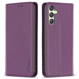 Кожен калъф тип портмоне марка BINFEN COLOR за Samsung Galaxy A25 5G - лилав