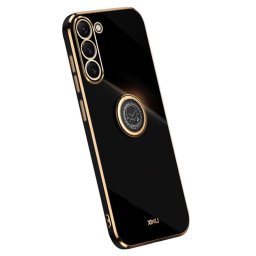 Силиконов гръб със стойка тип пръстен марка XINLI за Samsung Galaxy S24 - черен